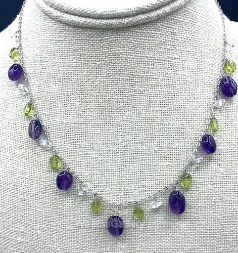 Amethyst Peridot & Quartz Necklace by Suzanne Woodworth